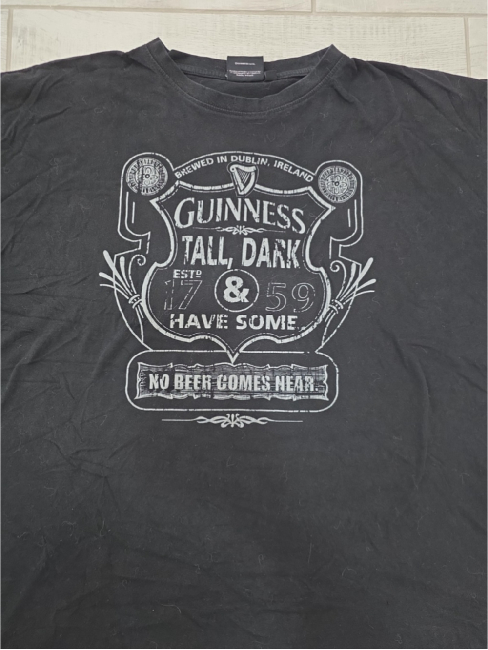 Vintage Guinness Short Sleeve Black Shirt Size 3XL